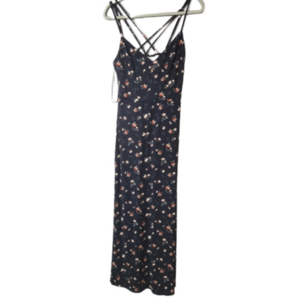 Nine Britton Womens Blue Floral Abigail Brushed Knit Tank Maxi size Medium NWT